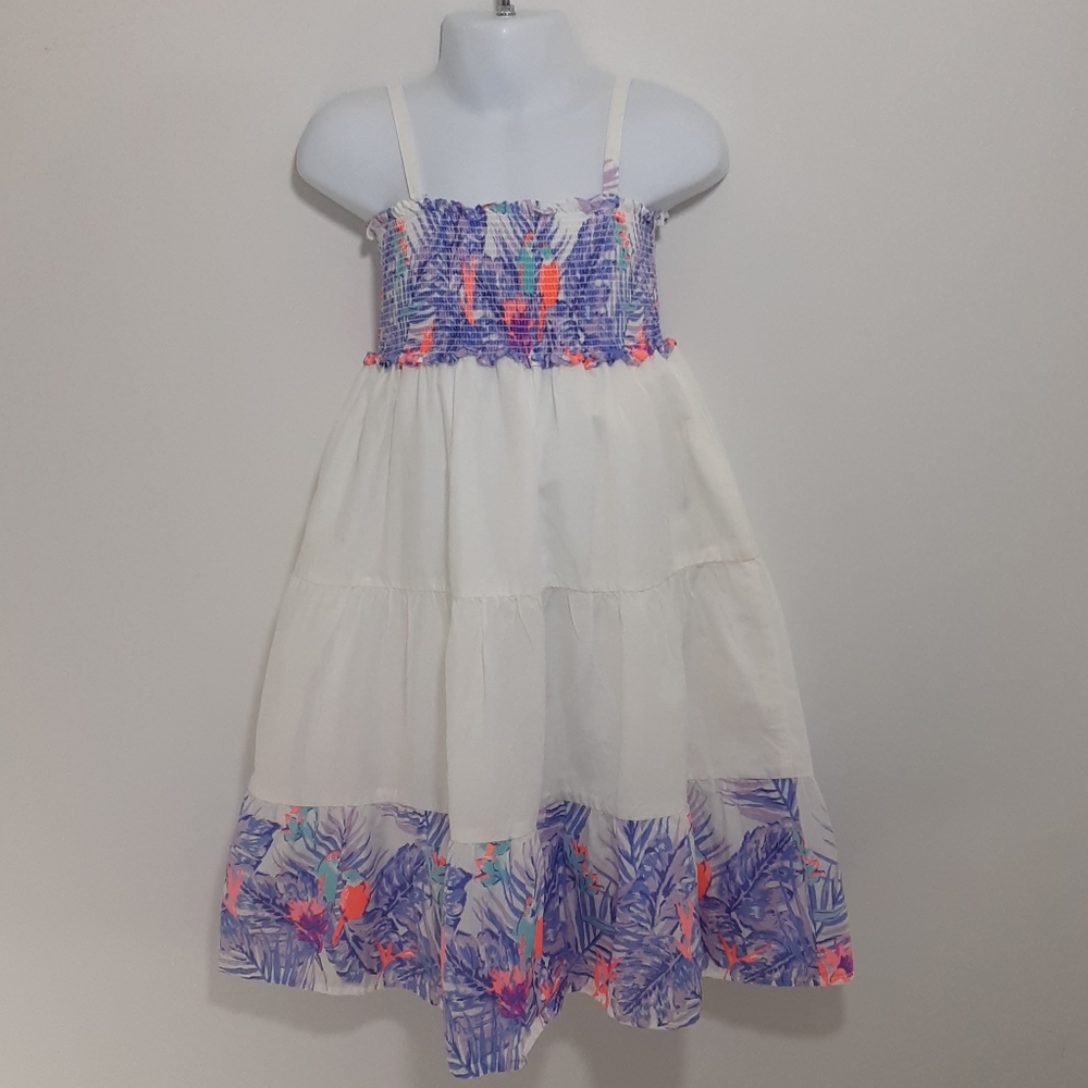 Oshkosh white tropical cotton maxi sundress lined